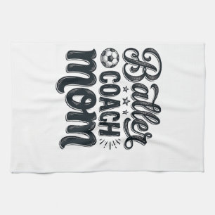 Baller Coach Mom Vintage Fußball-Shirt Design_1 Geschirrtuch