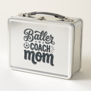 Baller Coach Mom Vintage Fußball Shirt Design_1 Metall Brotdose