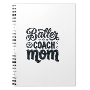 Baller Coach Mom Vintage Fußball Shirt Design_1 Notizblock