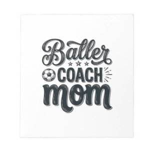 Baller Coach Mom Vintage Fußball-Shirt Design_1 Notizblock