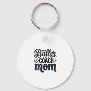 Baller Coach Mom Vintage Fußball-Shirt Design_1 Schlüsselanhänger