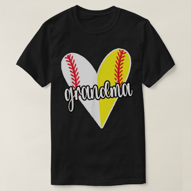 Baller Grandma Proud Softball Baseball Player Gra T-Shirt (Design vorne)