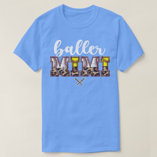 Baller Mimi Baseball Softball Mimi Grandma Premium T-Shirt (Design vorne)