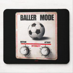 Baller-Modus - Weißes rotes Zeichen Angriff und Ve Mousepad