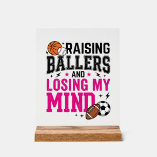 Baller-Trainerin Sport-Mama Vintage T-Shirt Design Acrylschild