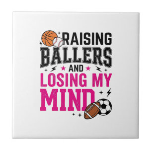 Baller-Trainerin Sport-Mama Vintage T-Shirt Design Fliese