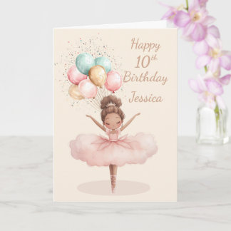 Ballerina 10th Birthday Card Folded Greeting Card~ Karte