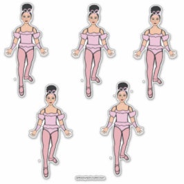 Ballerina 14 Zoll x 14 Zoll Vinyl Stickers #2 Aufkleber
