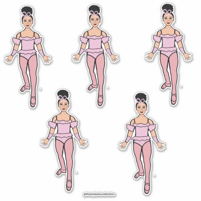 Ballerina 14 Zoll x 14 Zoll Vinyl Stickers #4 Aufkleber (Vorderseite)
