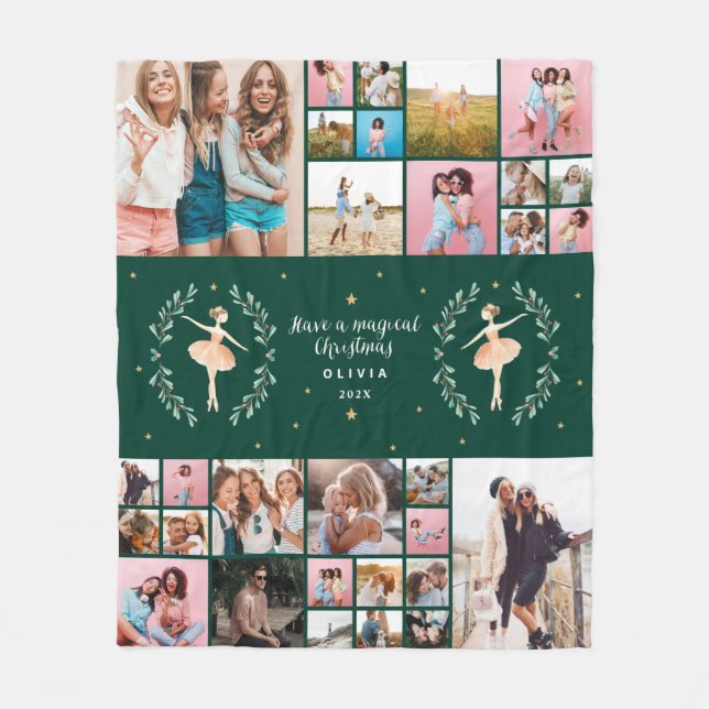 Ballerina 29 Foto Moderne Weihnachtszeit Fleecedecke (Vorderseite)