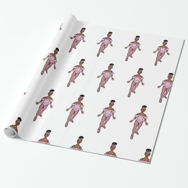 Ballerina 30 x 6 Fuß, glänzendes Wrapping Paper #3 Geschenkpapier (Ungerollt)
