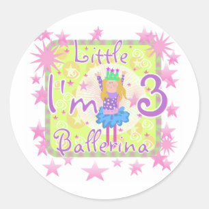 Ballerina 3. Geburtstag - Tshirts und Geschenke Runder Aufkleber