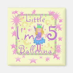 Ballerina 5th Birthday Shirts und Geschenke Magnet