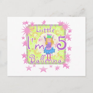 Ballerina 5th Birthday Shirts und Geschenke Postkarte