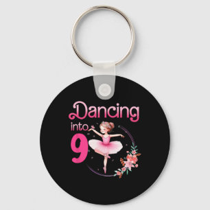 Ballerina 9. Geburtstagsparty Ballet Schlüsselanhänger