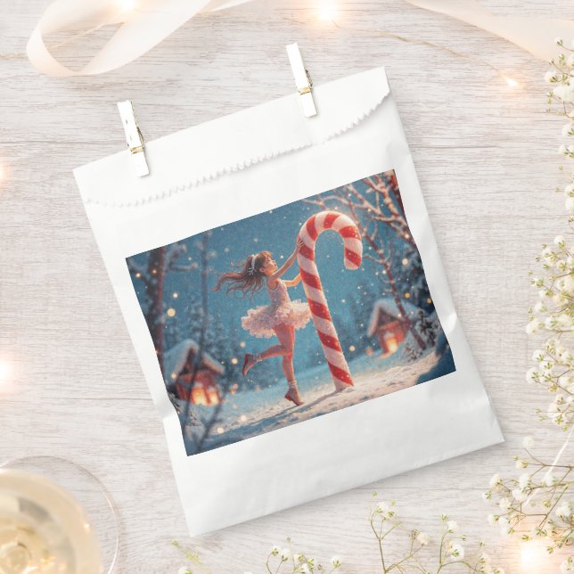 Ballerina Anime Girl & Candy Cane Weihnachten Geschenktütchen (Ausgeschnitten)