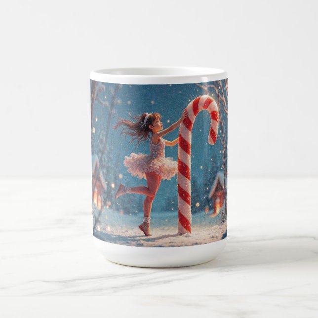Ballerina Anime Girl & Candy Cane Weihnachten Kaffeetasse (Mittel)