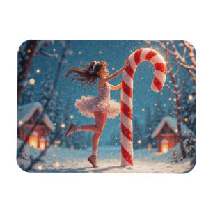 Ballerina Anime Girl & Candy Cane Weihnachten Magnet