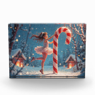 Ballerina-Anime-Mädchen & Candy-Cane-Weihnachten Fotoblock