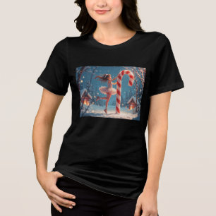 Ballerina-Anime-Mädchen & Zuckerstangen-Weihnachte Tri-Blend Shirt