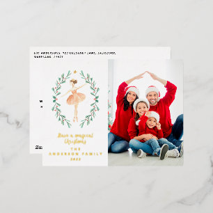 Ballerina Aquarell ein Foto Folien Feiertagspostkarte