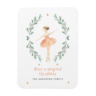 ballerina Aquarellfarbe niedliche Weihnachtsfeiert Magnet
