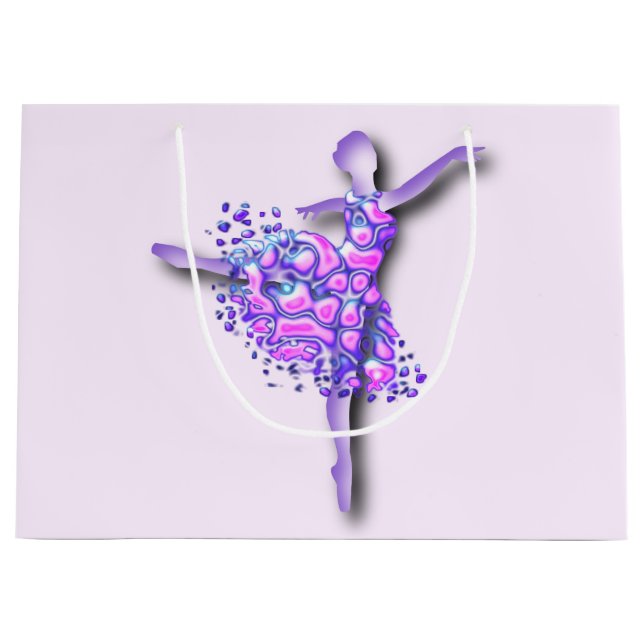 Ballerina Art Lila Dance - Ballet Dancer Zeichnend Große Geschenktüte (Vorderseite)