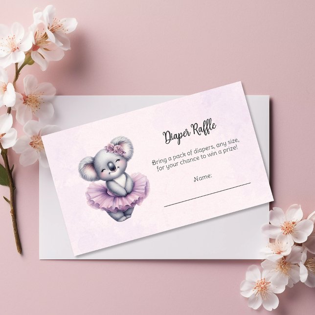 Ballerina Baby Girl Dusche Tutu Koala Windspielger Begleitkarte (Von Creator hochgeladen)