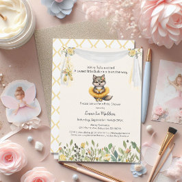 Ballerina Baby Girl Dusche Tutu Spannung Wolf Einladung