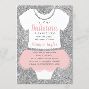 Ballerina Baby Shower Einladung