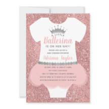 Ballerina Baby Shower Einladung, Rosa