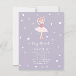 Ballerina Baby Shower Lila Baby Girl Einladung