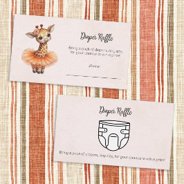 Ballerina Baby Shower Tutu Giraffe Diaper Game Begleitkarte