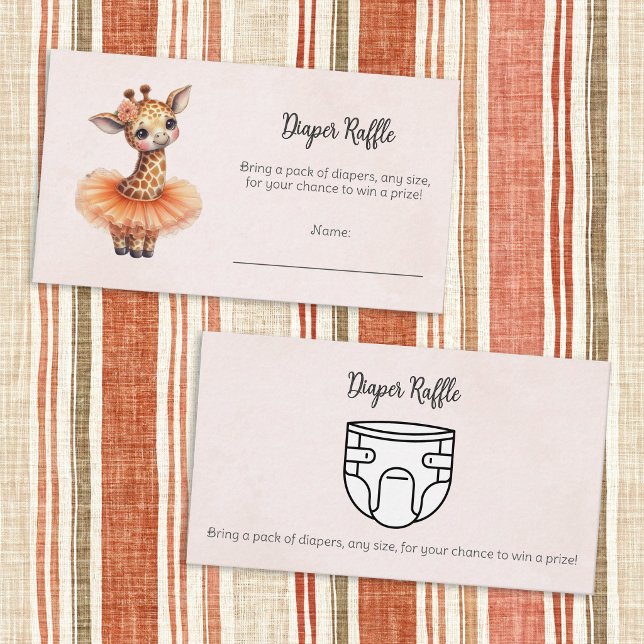 Ballerina Baby Shower Tutu Giraffe Diaper Game Begleitkarte (Von Creator hochgeladen)