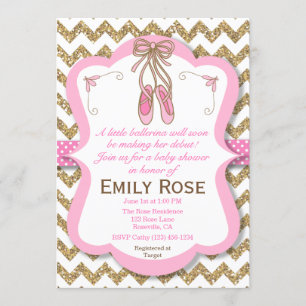 Ballerina-Babyparty-Einladungs-Baby Einladung