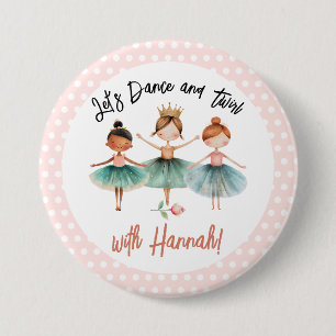 Ballerina Ballet Birthday Girl Button