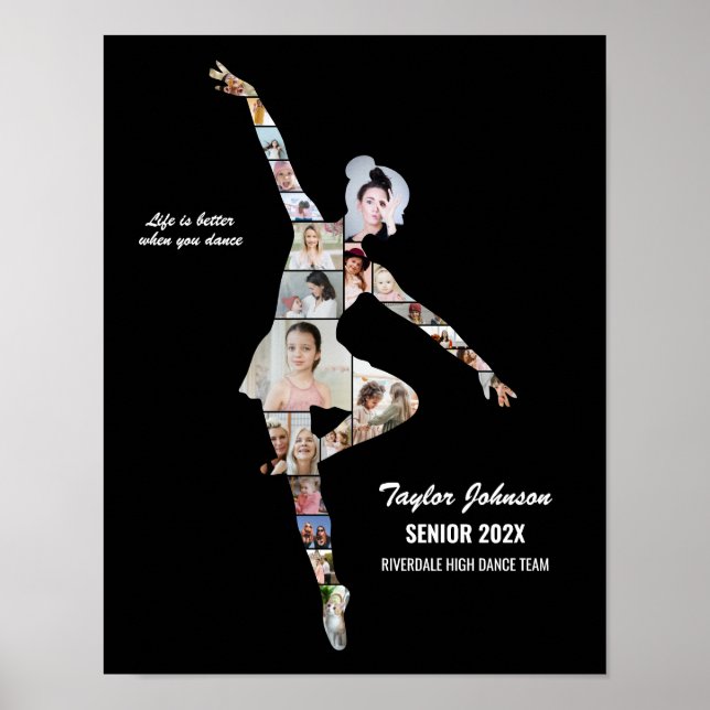 Ballerina Ballet Dance Custom Dancer Photo Collage Poster (Vorne)