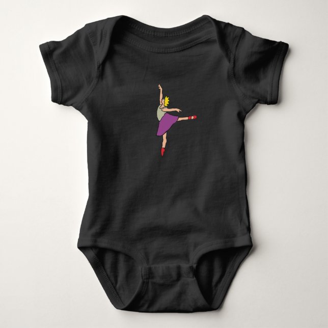 Ballerina Ballet Dancer Baby Strampler (Vorderseite)