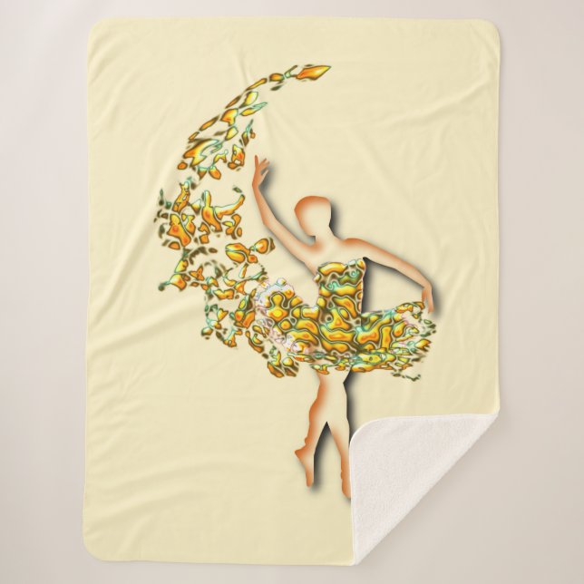Ballerina Ballet Dancer Girl Sherpa Blanket Sherpadecke (Vorderseite)