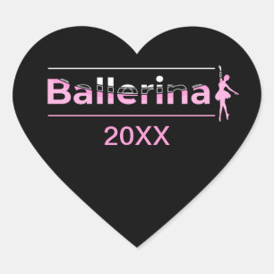 Ballerina - Ballet Dancer Minimalistische Art Herz-Aufkleber