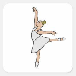 Ballerina Ballet Dancer Quadratischer Aufkleber