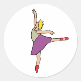 Ballerina Ballet Dancer Runder Aufkleber