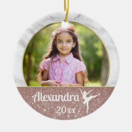 Ballerina Ballet Frische Pasta machen Rosa Glitzer Keramik Ornament