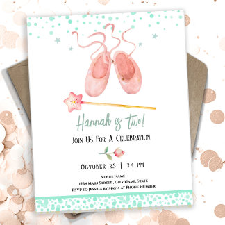 Ballerina Ballet Slippers 2. Geburtstag Girl Budge