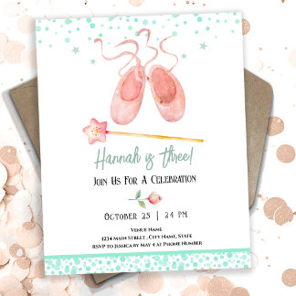 Ballerina Ballet Slippers 3rd Birthday Girl Budget