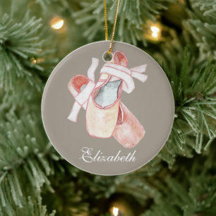 Ballerina Ballet Slippers Art Name Template Keramik Ornament
