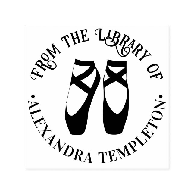 Ballerina Ballet Toe Pointe Shoes #2 Library Book Permastempel (Design)