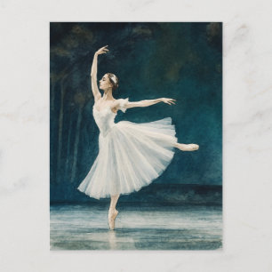 Ballerina Ballet Watercolor Postkarte