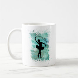 Ballerina Balletänzerin Silhouette Blue Kaffeetasse