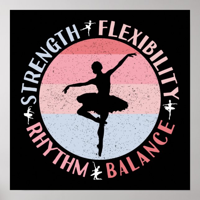 Ballerina Ballett Dancer - Mindset Values Poster (Vorne)